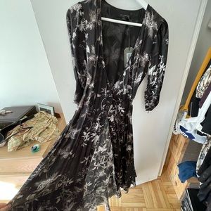 All Saints Silk Wrap Dress New With Tags